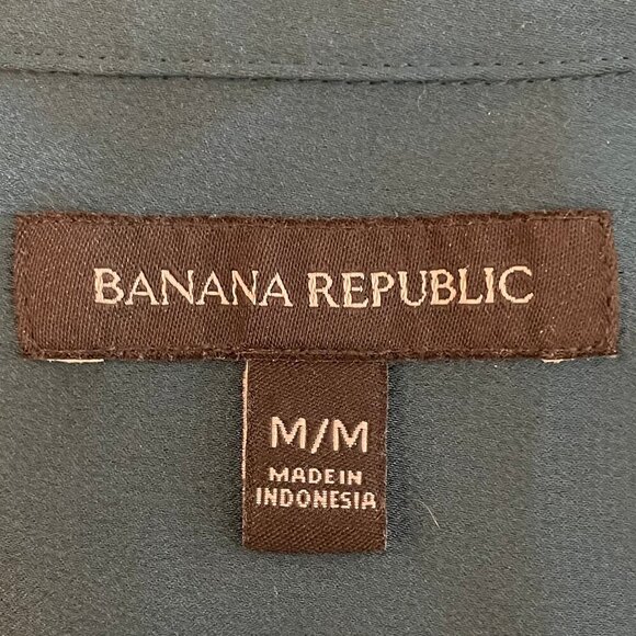 Banana Republic Dillon Utility Button Down LS Polyester Blouse Loch Green Sz M - Picture 8 of 10